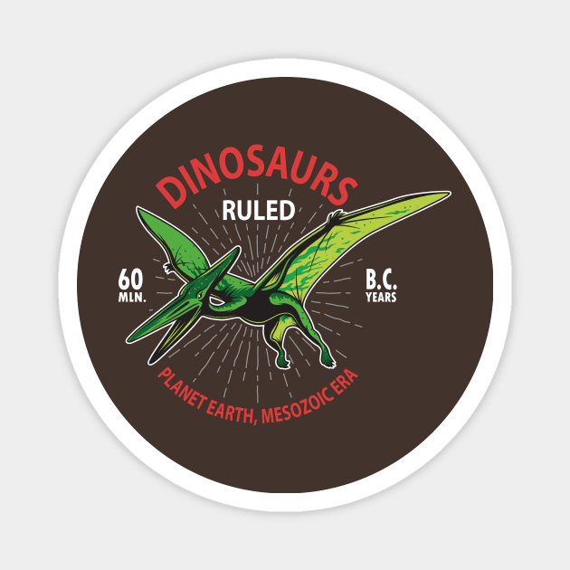 King of the Skies: Pterodactyl in the Darkness Magnet by WorldDinosaurs